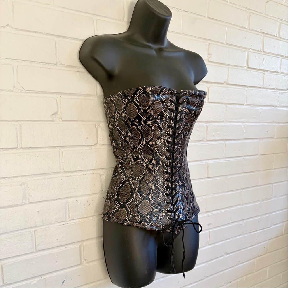 Autty Simone Snakeskin Print Corset Top, SZ S LIKE NEW 🐍 - Picture 2 of 7
